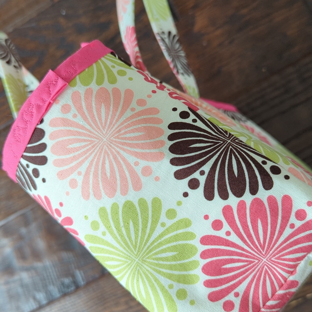 Handmade Pink & Green 18" American Girl Doll Sized Tote Purse Bag Holder - Picture 6 of 11